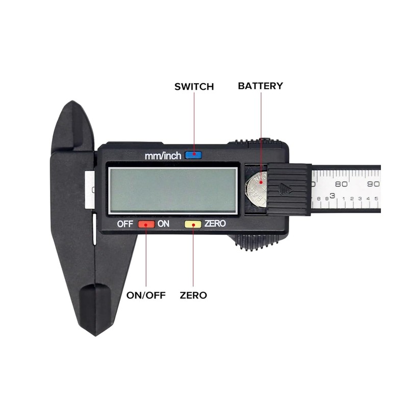 Large LCD Screen Digital Caliper, 150mm Caliper Measuring Tool, Inch/Millimeter