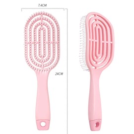 Organic Detangling Hair Brush for Women, Men and Children - Does not Pull on Hair Straightening Brushes for Straight, Curly Wet Hair Home Massage Comb (Pink)