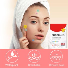 200Pieces Hydrocolloid Spot Patch for Blemish-Prone Skin – Invisible Acne Cover, Breathable & Waterproof, Gentle Skin Support