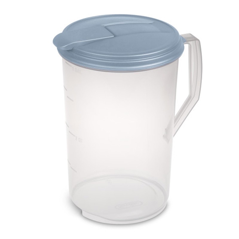Sterilite 12 Pack 1 Gal Round Pitcher, Drink Dispenser Jug,