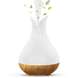 Katusie Essential Oil Diffusers, Cute Small Aromatherapy Diffuser with 3 Timers＆ 7 Ambient Light, Ultra-Quiet Oil Diffuser for Room Home Office(150ml), White