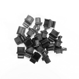 20 Pack RJ45 Dust Cover Cap Ethernet Port Plugs Network Switch Port Protector for Fiber Optic Copper RJ45 Female Fiber Terminal Slot, Black Silicone/TPE Material