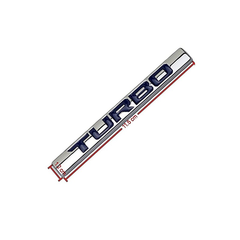 [Cat Fight] Turbo TURBO Metal Emblem Sticker Silver (Blue)