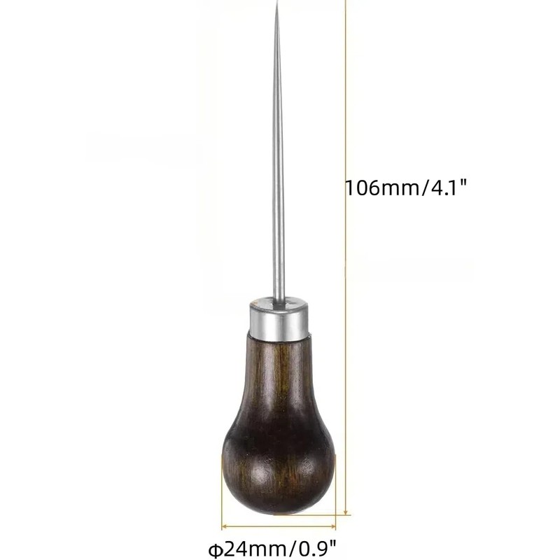 Wooden Handle Scratch Awl for Leather Punch Hole or DIY