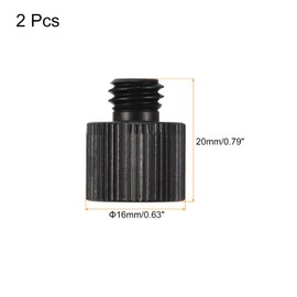 MECCANIXITY Mic Stand Adapter 3/8-16 Male to 1/4-20 Female Camera Screw Thread Adapter for Microphone Tripod Stand Black 2 Pcs