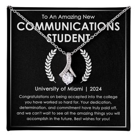 Communications Student Necklace Message Card Box Alluring Standard - Congratulations On Being Accepted - Appreciation School College Education