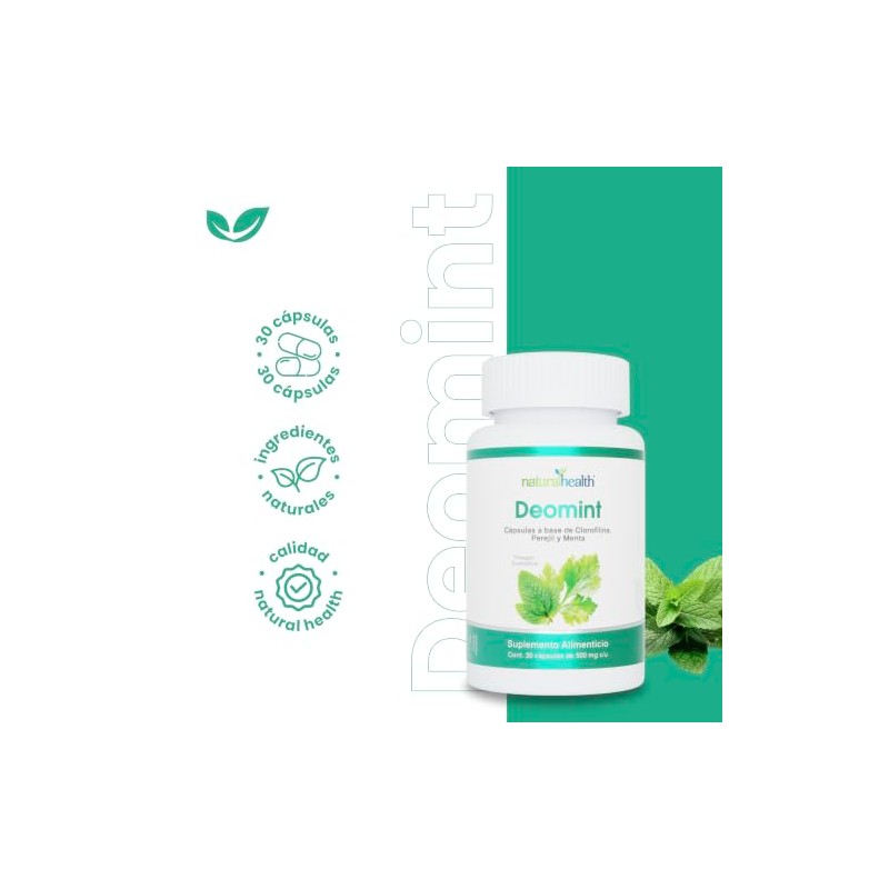 Natural Health Deomint Clorofila en Cápsulas Frasco con 30 Cápsulas