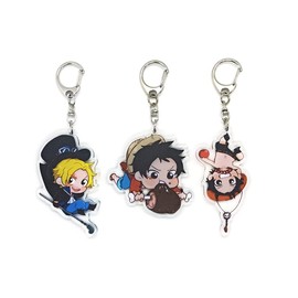 EBTY DREAMS Inc. - Set of 3 One Piec OP Acrylic Keychain Portgas D. Ace, Sabo, Monkey D. Luffy v4