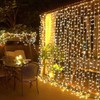 Upgraded Solar Curtain Lights, 300/600 LED Outdoor Waterproof Solar Powered