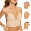 Low Back Bras for Women-Seamless Invisiable Backless Bras-Wireless Triangle Bralette