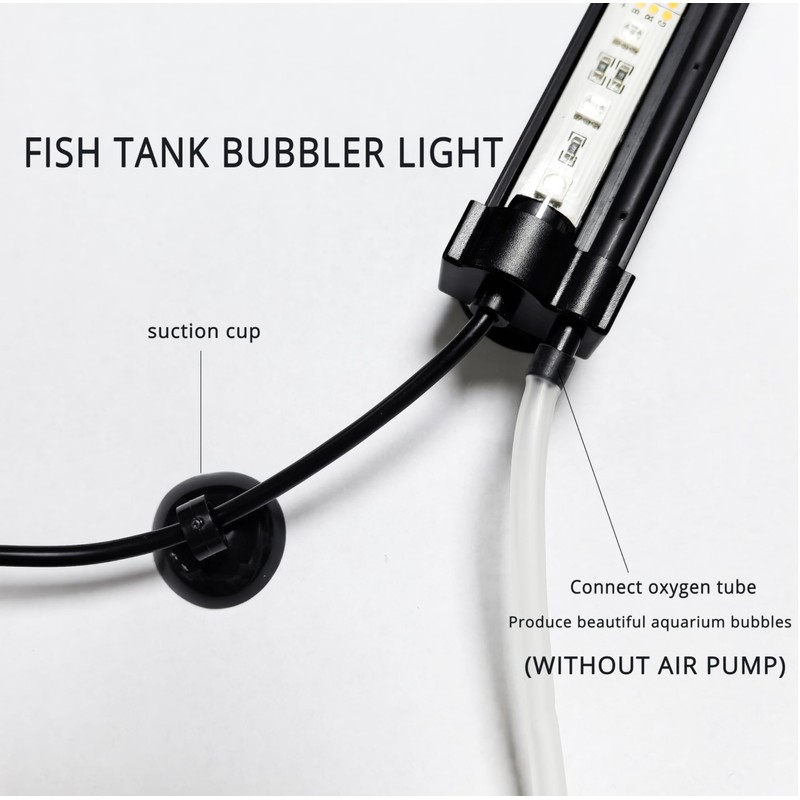 ​​​​​​​​​​​​​Submersible Aquarium Light,LED Aquarium Air Bubble Light,RGB Color Changing Brightness