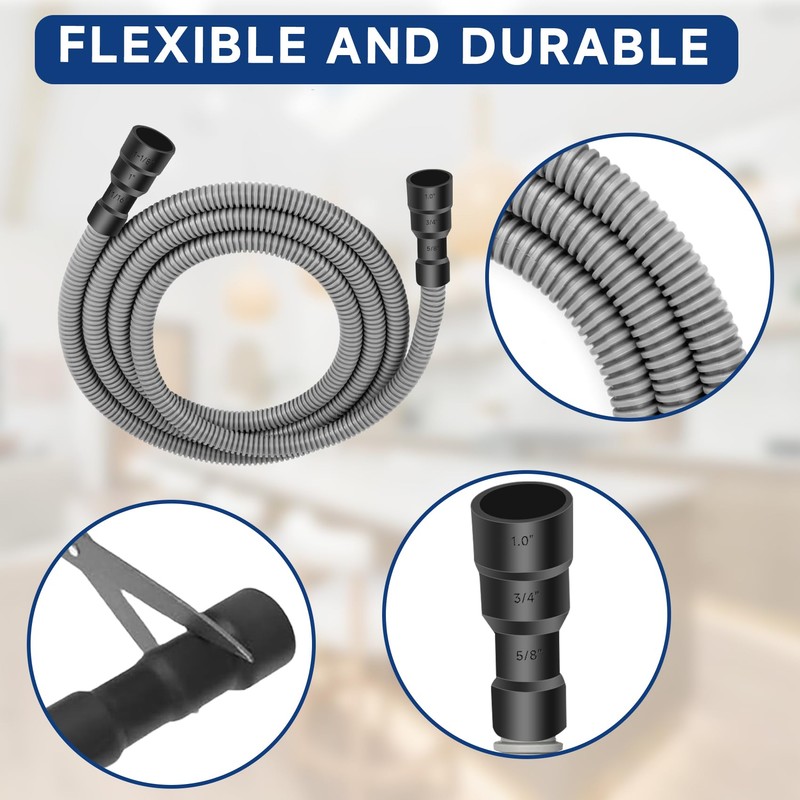 10 Ft Dishwasher Drain Hose Extension Corrugated and Flexible Dishwasher
