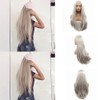 Platinum Blonde Synthetic Lace Front Wigs Natural Looking Straight Soft Ash Blonde Half Hand Tied Long Heat Resistant Party Cosplay Wig 26 Inch