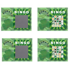 My Scratch Offs St. Patricks Day Scratch Off Shamrock Bingo Party Favor Game Cards 26 Pack 24 Non Bingo 2 Bingo