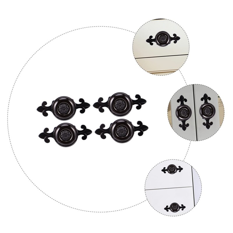 TEHAUX 4Pcs Durable Zinc Alloy Cabinet Door Pull Handles with