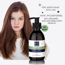 Haarshampoo für Kinder mit marrokkanischem Arganöl|Biotin|pro Vitamin B|Vegan|Trockene Kopfhaut|Ohne Parabene|Made in Germany|Jungen,Mädchen|Für jedes Haar|La Luna -200ml|Kids Shampoo