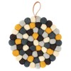 Trivet Felt Ball Yellow Gray