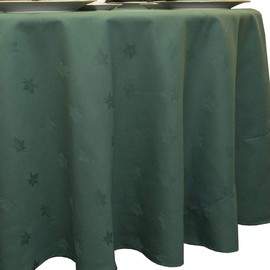 Sweet Pea Linens Solid Green Jacquard 90 inch Round Table Cloth