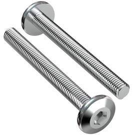 Pack of 60 Flat Head Screws M6 x 30 Screws Furniture Screws Partial Thread Cylinder Head Screws with Hexagon Socket Cylinder Screws Galvanised Steel for Furniture Children's Bed Children's Bed Chairs