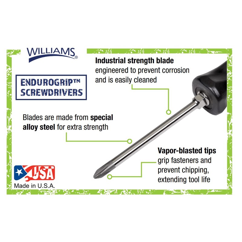 Williams Jhw100P-8Md 8-Piece Endurogrip Mixed Screwdriver Set