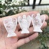 Ladeukoi Natural Gemstone Healing Crystal Prayer Guardian Angel Statue, Carving