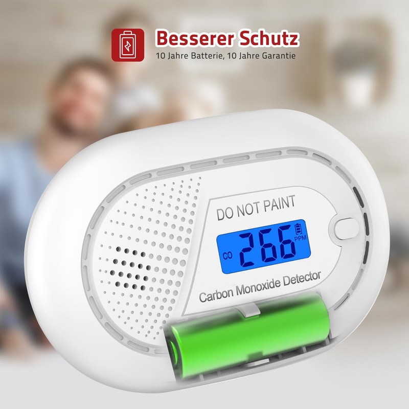 Runidur Carbon Monoxide Detector Portable 10 Year Service Life, Co