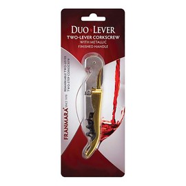 Duo Lever Corkscrew Gold Plated Handle Non-stick Coated Spiral