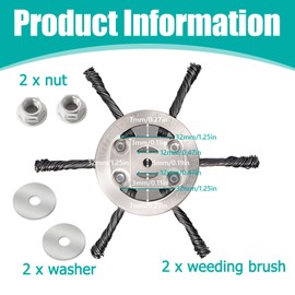 JAMSSOW 2 Pcs Steel Wire Grass Trimmer Head,Brush Cutter Strimmer Head,Wired Trimmer Head Replacement,Strimmer Attachments for Garden Moss Weed Rust Removal(6 Head)