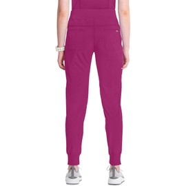 Infinity Women's Scrub Jogger Pants Mid Rise with Moisture Wicking 360° Stretch Fabric - CK110AP, S Petite, Future Fuchsia