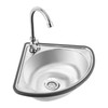 Wall Mount Bathroom Corner Sink,Kitchen Washbasin Single Sink with Faucet