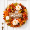 Fall Wreath for Front Door, 24 Inch Artificial Autumn Door