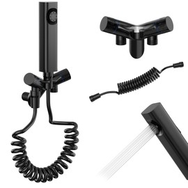 M METERXITY Handheld Bidet Sprayer, 1-In-2-Out Bidet Attachment for Toilet, Pressurized Toilet Faucet Sprayer Kit for Bathing Pets and Female Wash [Black]