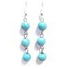 Howlite triple bead drop earrings