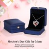 IEFUP Gifts for Mom Necklace, Red Ruby Necklace CZ Rose