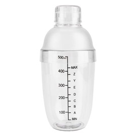 Plastic Cocktail Shaker, Drink Mixer Hand Shaker Cup with Scales, Anti-leaka Transparent PC Milk Tea Cocktail Drink Shaker Tool (500ML)