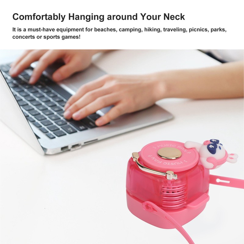Cute Portable Neck Fan 3 Speeds Bladeless Mini Hanging Neck