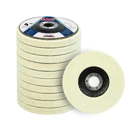 SALI 10 Pcs 4 Inch Wool Felt Polishing Wheel Disc Wool Polishing Wheel Disc for 4" Angle Grinder Felt Grinder Polishing Wheel Arbor 5/8” for Metal, Marble Stone, Furniture, Car ?Net Cover?