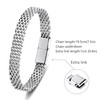 LUCKY2+7 Bracelets for Men-Stainless Steel Magnetic Clasp Franco Chain Mens
