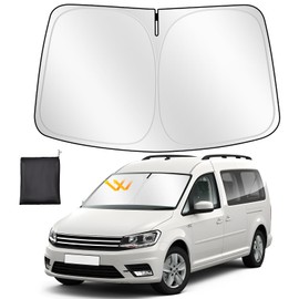 ZATOOTO Windshield Sun Shade Custom Fit for VW Caddy 2003-2020, Car Sun Shades Windscreen Foldable, Thickened Reflective Polyester Blocks UV Rays Keep Car Cooler