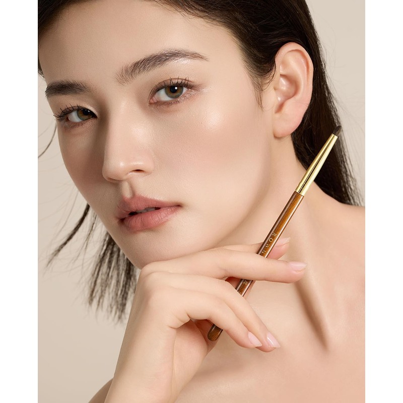 ROWNYEON アイシャドウブラシ 丸型ポイントブラシ 天然毛 メイクブラシ 赤漠シリーズ 使いやすい プロ仕様 肌に優しい 持ち運び便利