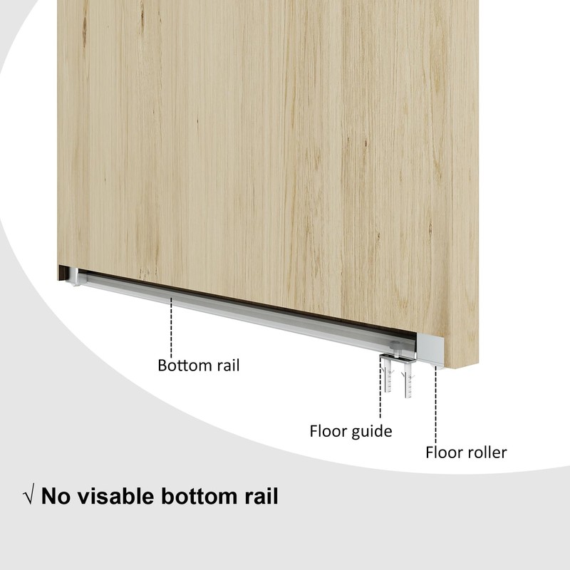 DIYHD 48" Concealed Sliding Barn Door Hardware with Dual Soft