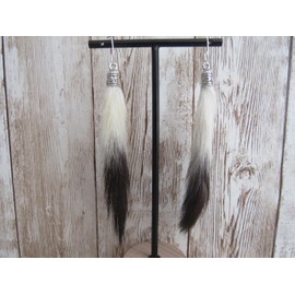 Ermine Tail Earring Weasel Tail Earrings Dangle Animal Boho Jewelry Kidney