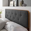 Collins Tufted Twin Fabric and Wood Headboard in Walnut Charcoal