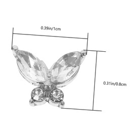 TOVINANNA 20Pcs Butterfly Nail Charms Crystal Gems for Nail Art Cute Decorations for Women for Christmas Weddings and Special Occasions Easy to Use Nail Decors