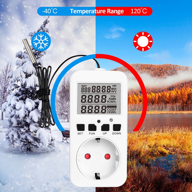 Digital Thermostat Plug Socket Reptile Temperature Controller Outlet Plug 230V