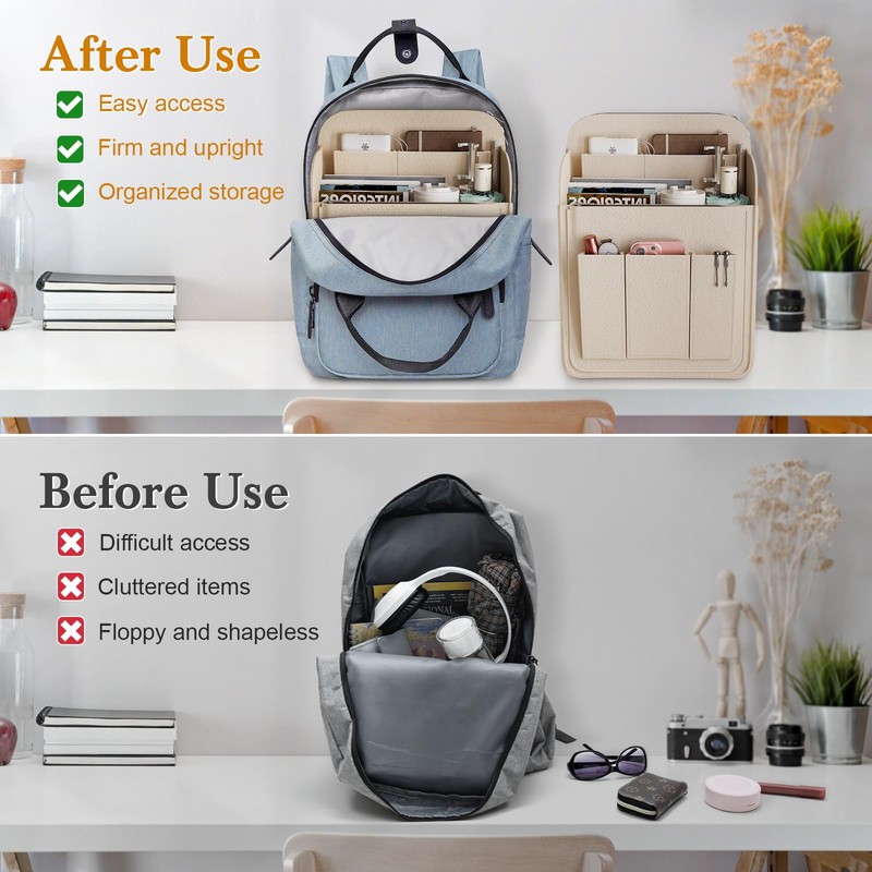 SHINGONE Felt Bag Organiser Backpack for Men and Women, Backpack