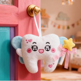 Yulefly Tooth Fairy Pillow Plush Doll for Girls Lost Teeth Gift Keepsake