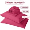 LONAVA King Sheet Set 4 Pieces,Magenta Red Ultra Soft &