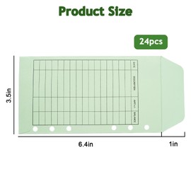 24 Pcs Cash Envelopes for Budgeting, Colored Money Envelopes for Cash Saving, Deposit Bags Savings Envelope Organizer for Stuffing Wallet Saving Binder Savings Budget Binder