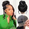 18 Inch Hidden Strap Drawstring 360 Lace Front Wigs Human Hair Pre Plucked, 200 Density Body Wave Frontal 360 Wig Human Hair Full Lace Human Hair Wigs, Glueless HD Lace Front Wigs With Baby Hair